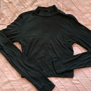 Garage Ribbed Mock Neck